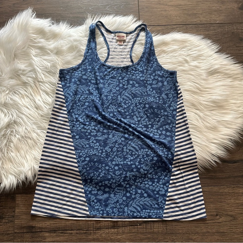 Mossimo racerback tank top (blue design)